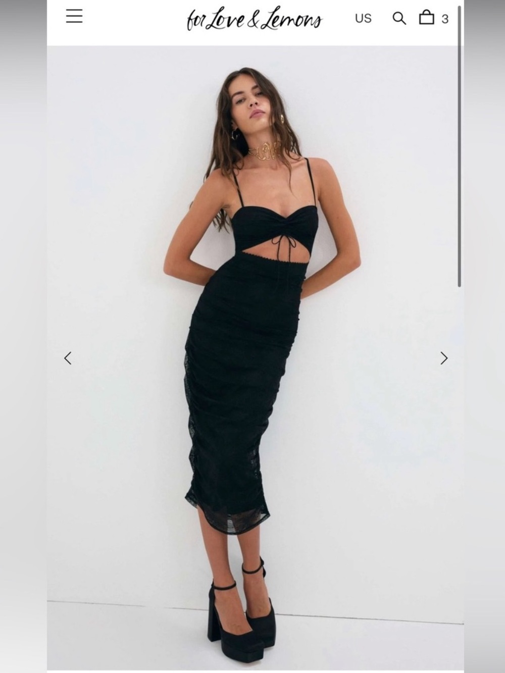For Love & Lemons poison ruched dress